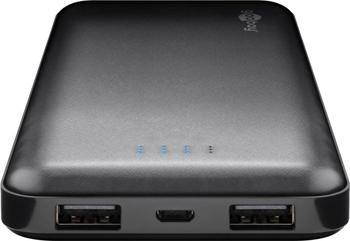 goobay slim USB powerbanka s integrovanou Li-Pol baterií 10000mAh, 2.1 A