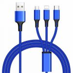 PremiumCord 3 in 1 USB kabel, USB-C + micro USB + Lightning pro Apple, 1.2m