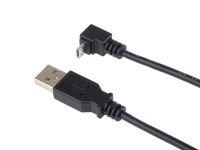 PremiumCord Kabel micro USB 2.0, A-B, konektor do úhlu 90°, 3m