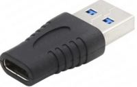 PremiumCord Adaptér USB 3.0 A male - USB-C female, černý zastříknutý adaptér