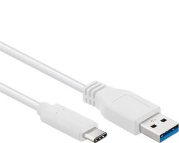 PremiumCord kabel USB-C - USB 3.0 A (USB 3.2 generation 2, 3A, 10Gbit/s) 1m bílá