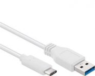PremiumCord kabel USB-C - USB 3.0 A (USB 3.2 generation 2, 3A, 10Gbit/s)  3m bílá
