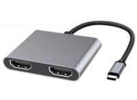 Zvětšit fotografii - PremiumCord MST adaptér USB-C na 2x HDMI, USB3.0,  PD, rozlišení 4K a FULL HD 1080p