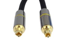 PremiumCord Optický audio kabel Toslink, OD:7mm, Gold-metal design + Nylon 1m