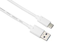 PremiumCord kabel USB-C - USB 3.0 A (USB 3.2 generation 2, 3A, 10Gbit/s) 3m bílá