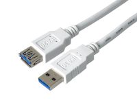 PremiumCord Prodlužovací kabel USB 3.0 Super-speed 5Gbps A-A, MF, 9pin, 0,5m bílá