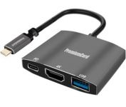 PremiumCord adaptér USB-C na HDMI, USB3.0,  PD, rozlišení 4K a FULL HD 1080p,