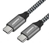 Zvětšit fotografii - PremiumCord Kabel USB 3.2 Gen 1 USB-C male - USB-C male, bavlněný oplet, 1m