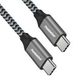 Zvětšit fotografii - PremiumCord Kabel USB-C M/M, 100W 20V/5A 480Mbps bavlněný oplet, 1,5m