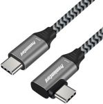 Zvětšit fotografii - PremiumCord USB-C zahnutý kabel ( USB 3.2 GEN 2x2, 3A, 60W, 20Gbit/s ) 1m hliníkové krytky konektorů, bavlněný oplet