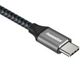 PremiumCord USB-C zahnutý kabel ( USB 3.2 GEN 2x2, 3A, 60W, 20Gbit/s ) 1m hliníkové krytky konektorů, bavlněný oplet