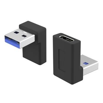 PremiumCord zahnutá 90° redukce L USB-C Female na USB3.0 typ A Male