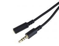 PremiumCord Kabel Jack 3.5mm 4 pinový M/F 1m pro Apple iPhone, iPad, iPod