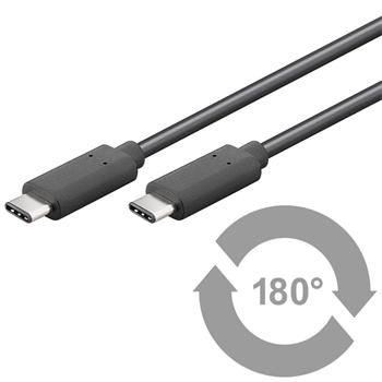 PremiumCord Kabel USB 3.2 konektor C/male - USB 3.2 C/male, černý, 1m