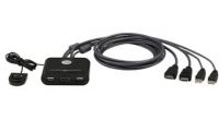 Zvětšit fotografii - ATEN 2-port HDMI KVM USB mini, integrované kabely, tlačítko pro přepínání
