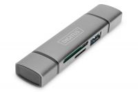DIGITUS USB 3.0/USB-C čtečka paměťových karet SD/MicroSD OTG