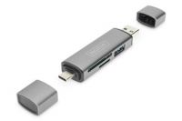DIGITUS USB 3.0/USB-C čtečka paměťových karet SD/MicroSD OTG