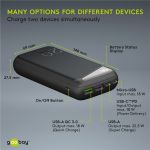 goobay USB-C/QC/PD powerbanka s integrovanou Li-Po baterií 20000mAh, 5A max