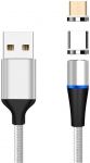 Zvětšit fotografii - PremiumCord Magnetický micro USB a USB-C nabíjecí a datový kabel 1m, stříbrný