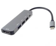 PremiumCord USB-C na HDMI + USB3.0 + 2x USB2.0 + PD(power delivery)  adaptér