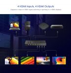 PremiumCord HDMI2.0 matrix switch 4:4 , rozlišení 4K@60Hz, HDR YUV4:4:4